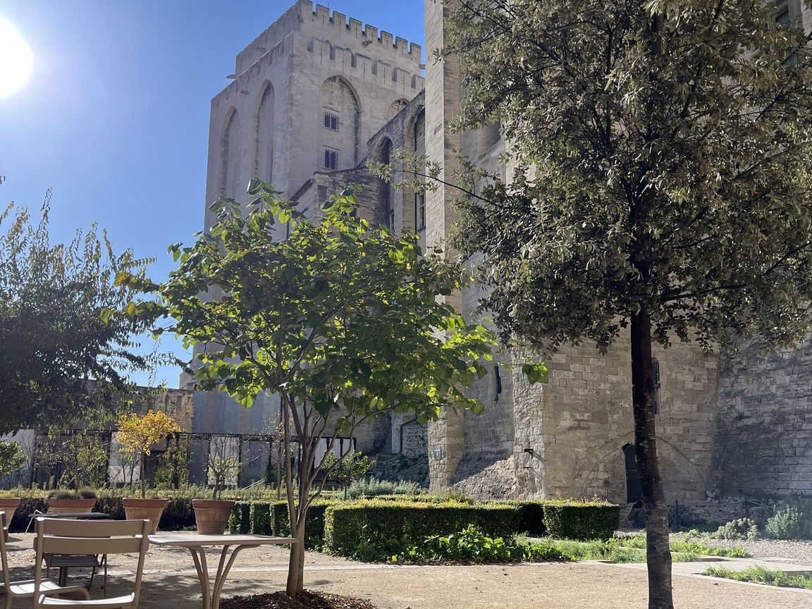 Popes' Palace gardens on a sunny day