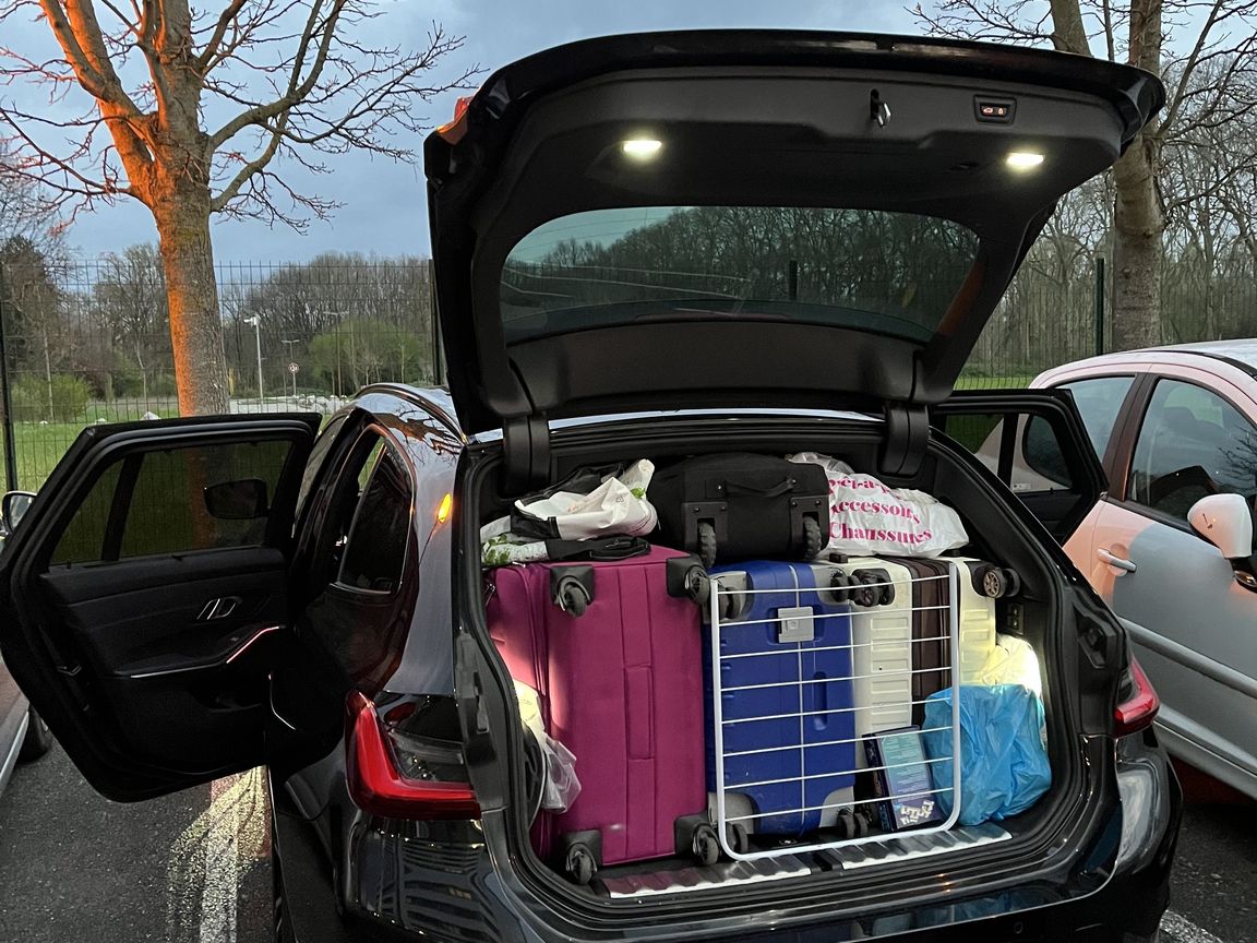 Our rental car, packed to the brim