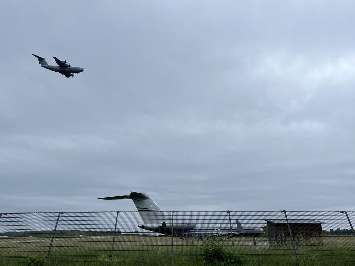 Military aircraft taking off from Oberpfaffenhofen