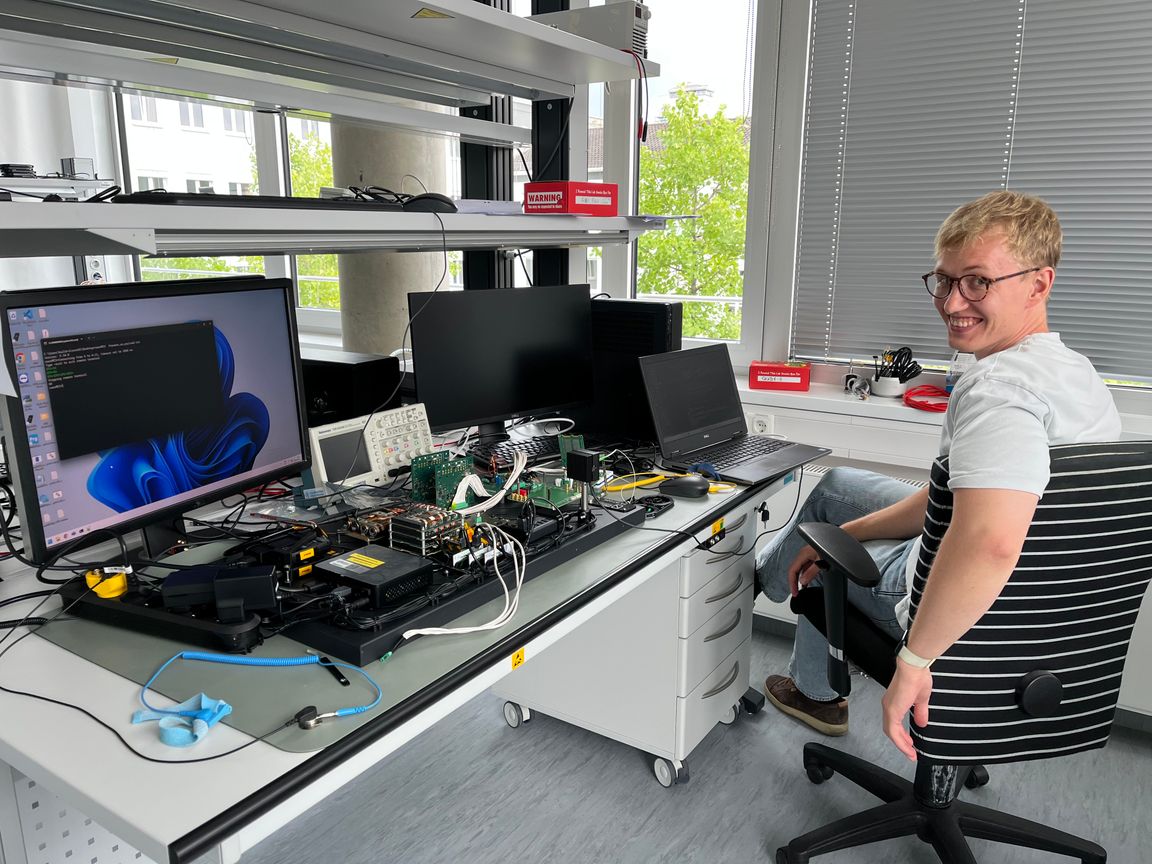 Me working on the QUBE-II flat sat